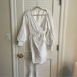 Club Monaco White Wrap Dress